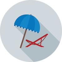 Deck Chair Flat Long Shadow Icon vector