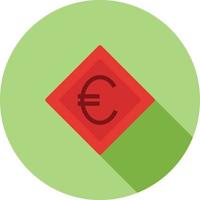 Euro Symbol Flat Long Shadow Icon vector