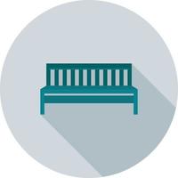 Bench Flat Long Shadow Icon vector