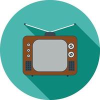 TV Set Flat Long Shadow Icon vector