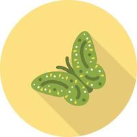 Butterfly Flying Flat Long Shadow Icon vector