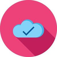 Verified Cloud Flat Long Shadow Icon vector