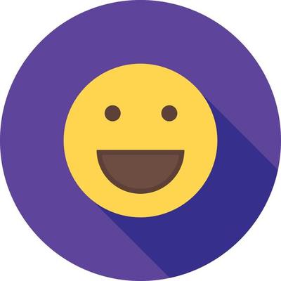 Laughing Flat Long Shadow Icon