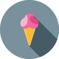 Ice Cream Flat Long Shadow Icon vector