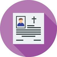 Obituary Flat Long Shadow Icon vector