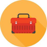 Toolbox Flat Long Shadow Icon vector