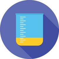 Glass Beaker Flat Long Shadow Icon vector