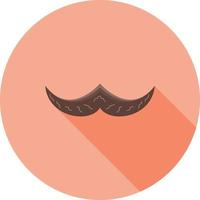 Moustache Flat Long Shadow Icon vector