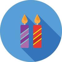 Two Candles Flat Long Shadow Icon vector