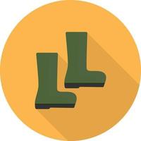 Boots Flat Long Shadow Icon vector