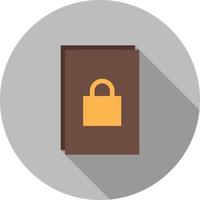 Secure Document Flat Long Shadow Icon vector