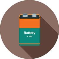 Battery I Flat Long Shadow Icon vector