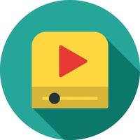 Video Player Flat Long Shadow Icon vector