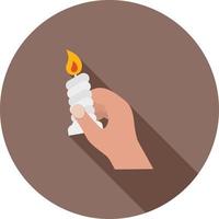 Holding Candle Flat Long Shadow Icon vector