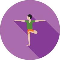 Yoga Pose III Flat Long Shadow Icon vector