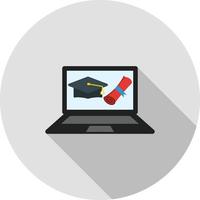 Online Degree Flat Long Shadow Icon vector