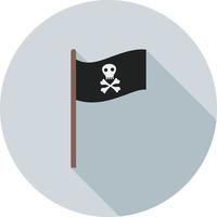 PIrate Flag I Flat Long Shadow Icon vector