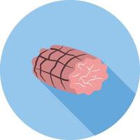 Smoked Ham Flat Long Shadow Icon vector