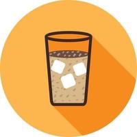 Iced Coffee Flat Long Shadow Icon vector