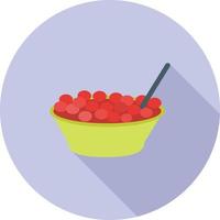 Bowl of Cranberries Flat Long Shadow Icon vector