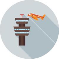 Air Control Tower Flat Long Shadow Icon vector