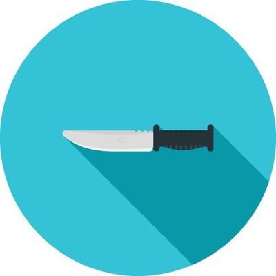 Army Knife Flat Long Shadow Icon