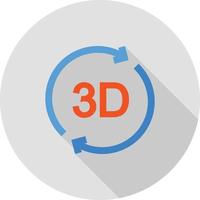 3D Rotation Flat Long Shadow Icon vector