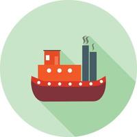 Steamship Flat Long Shadow Icon vector