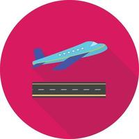 Aeroplane Flat Long Shadow Icon vector