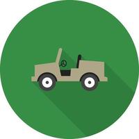 icono de sombra larga plana jeep i vector