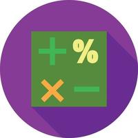 Icono de larga sombra plana de matemáticas vector