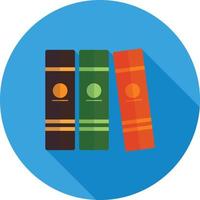 Books Flat Long Shadow Icon vector