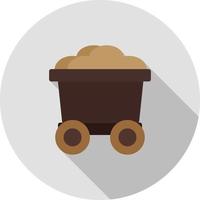 icono de sombra larga plana de trolley vector