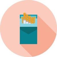 Packet of Cigarettes Flat Long Shadow Icon vector