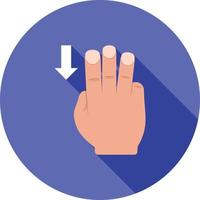 Three Fingers Up Flat Long Shadow Icon vector