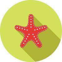 Starfish Flat Long Shadow Icon vector