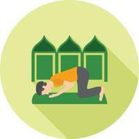 Muslim Praying Flat Long Shadow Icon vector