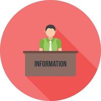 Information Desk Flat Long Shadow Icon vector