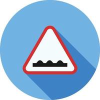 Rough road ahead Flat Long Shadow Icon vector