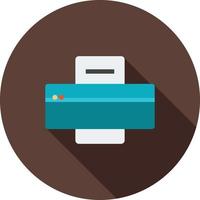 Printer Flat Long Shadow Icon vector