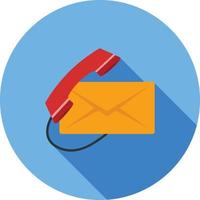 Email or Call Flat Long Shadow Icon vector