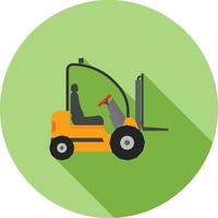 Lifter Truck Flat Long Shadow Icon vector