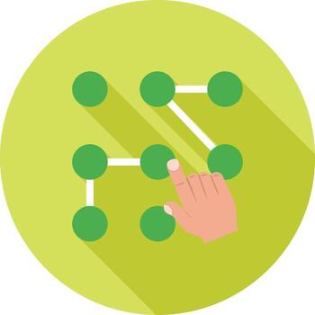 Pattern lock Flat Long Shadow Icon vector