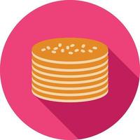 Pancakes Flat Long Shadow Icon vector