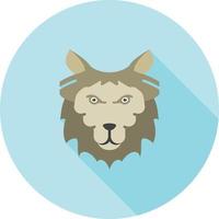 Wolf Face Flat Long Shadow Icon vector