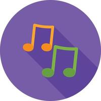 Music Notes Flat Long Shadow Icon vector
