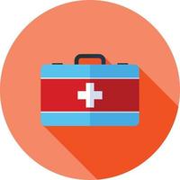 First Aid Box Flat Long Shadow Icon vector