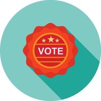 Vote Sticker Flat Long Shadow Icon vector