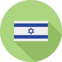 icono de larga sombra plana de israel vector