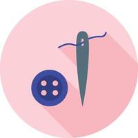 Button and Needle Flat Long Shadow Icon vector